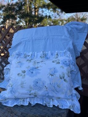 NWT RACHEL ASHWELL, SHABBY CHIC, BLUE SORBET BOUDIOR PILLOW 🩵
